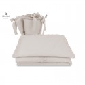 MimiNu - Lenjerie patut 3 piese Cu volanase Cu protectie laterala Din bumbac certificat Oeko Tex Standard 100 Pentru patut 120x6