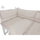 MimiNu - Lenjerie patut 3 piese Cu volanase Cu protectie laterala Din bumbac certificat Oeko Tex Standard 100 Pentru patut 120x6