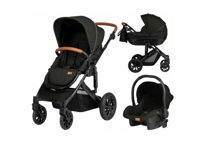 Carucior 3 in 1 Trio Comfort Cu cadru din aluminiu Cu landou intarit Reversibil Scoica auto Parte sport cu sezut reversibil Gean