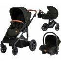 Carucior 3 in 1 Trio Comfort Cu cadru din aluminiu Cu landou intarit Reversibil Scoica auto Parte sport cu sezut reversibil Gean