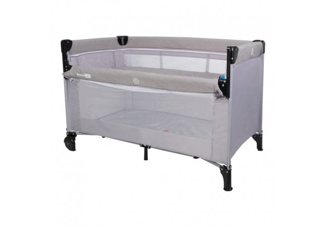 Patut pliant cu etaj suplimentar Cu laterala reglabila Co-sleeping Cu 2 roti 120x60 cm Conform cu standardul european de securit