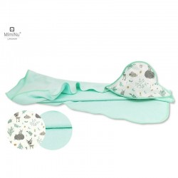 MimiNu - Prosop mare cu gluga Dimensiune 100x100 cm Din bumbac si thermo fleece Materiale certificate Oeko Tex Standard 100 Fore