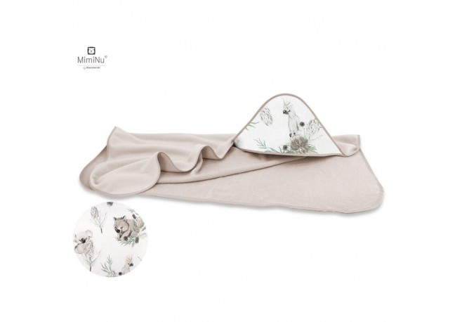 MimiNu - Prosop mare cu gluga Dimensiune 100x100 cm Din bumbac si thermo fleece Materiale certificate Oeko Tex Standard 100 Aust