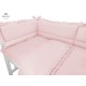 MimiNu - Set lenjerie patut 5 piese Cu volanase Cu pilota si perna Din bumbac certificat Oeko Tex Standard 100 Pentru patut 120x