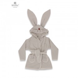 MimiNu - Halat de baie cu urechi 6 - 24 luni Moale Cu volanase Cu buzunare Cu cordon Din bumbac si thermo fleece Materiale certi