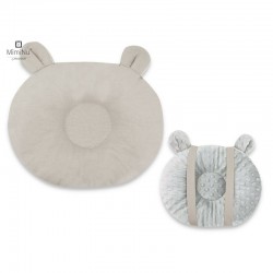 MimiNu - Perna bebelusi Ursulet Multifunctionala Cu doua fete Tesatura pufoasa minky si bumbac Materiale certificate Oeko Tex St