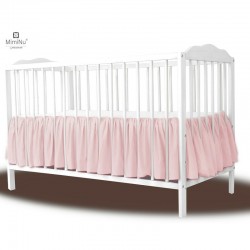 MimiNu - Volanas pentru saltea de patut 120x60 cm Din bumbac certificat Oeko Tex Standard 100 Colectia Royal Powder Pink