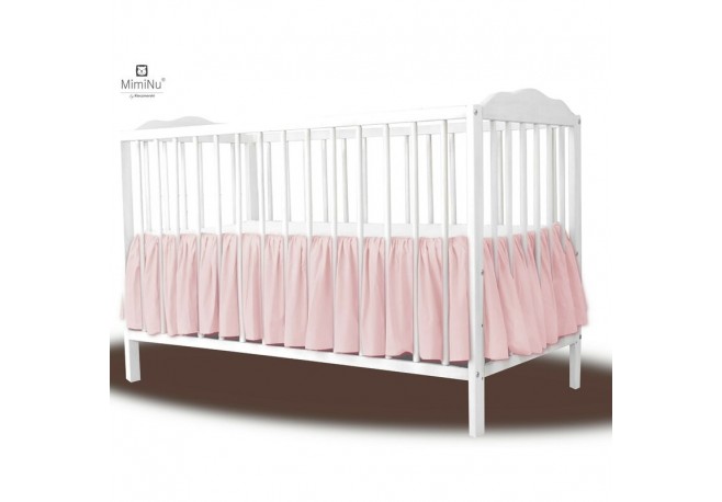 MimiNu - Volanas pentru saltea de patut 120x60 cm Din bumbac certificat Oeko Tex Standard 100 Colectia Royal Powder Pink