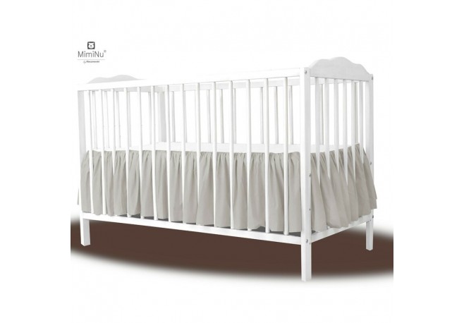 MimiNu - Volanas pentru saltea de patut 120x60 cm Din bumbac certificat Oeko Tex Standard 100 Colectia Royal Beige