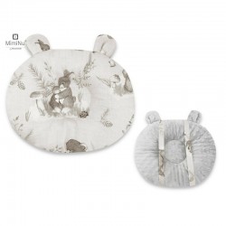 MimiNu - Perna bebelusi Ursulet Multifunctionala Cu doua fete Tesatura pufoasa minky si bumbac Materiale certificate Oeko Tex St