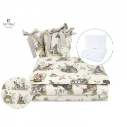 MimiNu - Set lenjerie patut 5 piese Cu pilota si perna Din bumbac certificat Oeko Tex Standard 100 Pentru patut 120x60 cm Design
