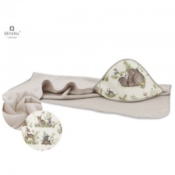 MimiNu - Prosop mare cu gluga Dimensiune 100x100 cm Din bumbac si thermo fleece Materiale certificate Oeko Tex Standard 100 Desi