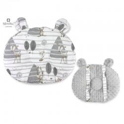 MimiNu - Perna bebelusi Ursulet Multifunctionala Cu doua fete Tesatura pufoasa minky si bumbac Materiale certificate Oeko Tex St