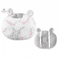 MimiNu - Perna bebelusi Ursulet Multifunctionala Cu doua fete Tesatura pufoasa minky si bumbac Materiale certificate Oeko Tex St