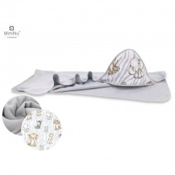 MimiNu - Prosop mare cu gluga Dimensiune 100x100 cm Din bumbac si thermo fleece Materiale certificate Oeko Tex Standard 100 Safa