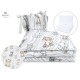MimiNu - Set lenjerie patut 5 piese Cu pilota si perna Din bumbac certificat Oeko Tex Standard 100 Pentru patut 120x60 cm Safari