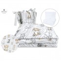 MimiNu - Set lenjerie patut 5 piese Cu pilota si perna Din bumbac certificat Oeko Tex Standard 100 Pentru patut 120x60 cm Safari
