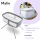 Lionelo - Patut balansoar Malin 3 in 1 Pliabil 0-9 kg Geanta Transport Asamblare Rapida Ultra-Usor Conform cu standardele europe