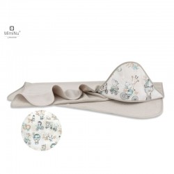 MimiNu - Prosop mare cu gluga Dimensiune 100x100 cm Din bumbac si thermo fleece Materiale certificate Oeko Tex Standard 100 Desi