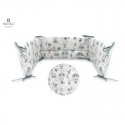MimiNu - Aparatoare pentru patut 120x60 cm Din bumbac certificat Oeko Tex Standard 100 Cu inaltimea de 30 cm Cu panglici Parachu