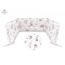MimiNu - Aparatoare pentru patut 120x60 cm Din bumbac certificat Oeko Tex Standard 100 Cu inaltimea de 30 cm Cu volanase Cu pang