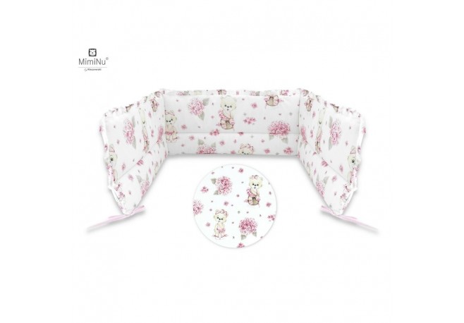 MimiNu - Aparatoare pentru patut 120x60 cm Din bumbac certificat Oeko Tex Standard 100 Cu inaltimea de 30 cm Cu volanase Cu pang