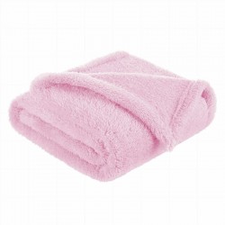 Bocioland - Paturica pufoasa pentru copii Din fleece Dimensiune mare 80 x 100 cm Pink