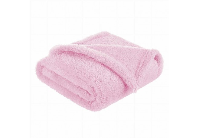 Bocioland - Paturica pufoasa pentru copii Din fleece Dimensiune mare 80 x 100 cm Pink