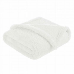 Bocioland - Paturica pufoasa pentru copii Din fleece Dimensiune mare 80 x 100 cm Ecru