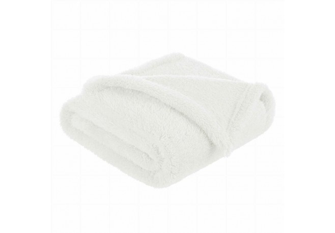 Bocioland - Paturica pufoasa pentru copii Din fleece Dimensiune mare 80 x 100 cm Ecru
