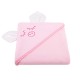 Qmini - Prosop cu gluga cu urechi Din bumbac Dimensiune mare 80x80 cm Pink Piggy