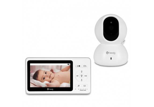 Lionelo - Videofon Babyline 8.2  Cu termometru Cu melodii Cu comunicare in 2 sensuri Alb