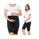 Qmini - Colanti scurti pentru gravide Cu talie speciala Din bumbac Masura XL Black