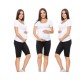 Qmini - Colanti scurti pentru gravide Cu talie speciala Din bumbac Masura XL Black