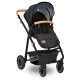 Lionelo - Carucior Amber 3 in 1 Cadru aluminiu Cu landou intarit si salteluta moale Scoica auto Reversibil Maner ajustabil Huse 