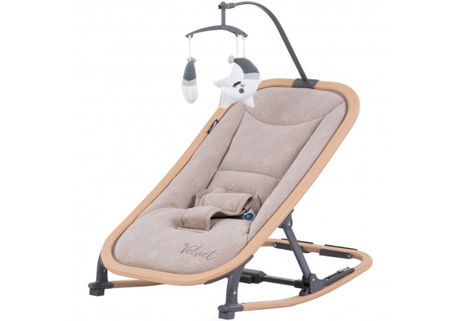 Scaunel balansoar Chipolino Velvet sand wood