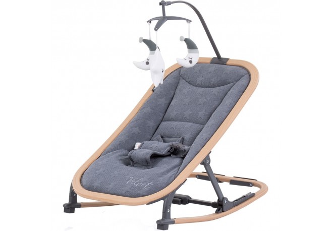 Scaunel balansoar Chipolino Velvet graphite wood