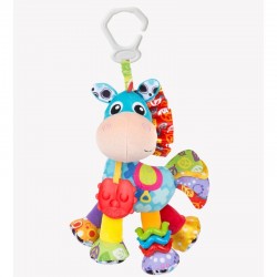 Jucarie mare pentru carucior scoica auto si patut Cu jucarie de dentitie Cu sunete Activity Friend Clip Clop 39 cm Playgro
