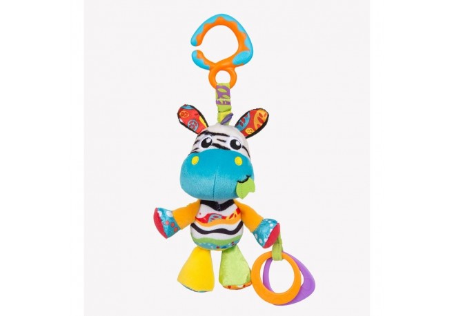 Jucarie pentru carucior scoica auto si patut Cu jucarie de dentitie Zoe Zebra Munchimal 32 cm Playgro
