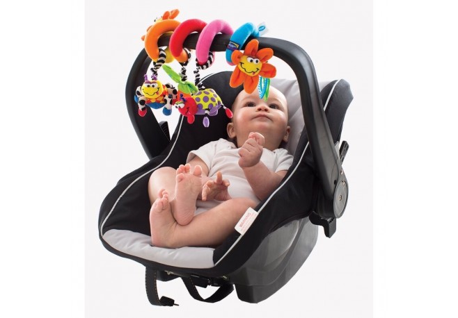 Spirala cu jucarii multifunctionale pentru carucior scoica auto si patut Cu jucarie de dentitie Amazing Garden Twirly Whirly 33 