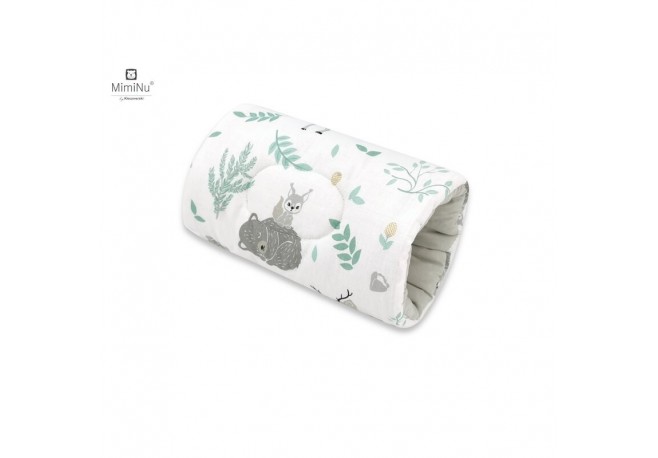 MimiNu - Perna pentru alaptat tip manson Din bumbac certificat Oeko Tex Standard 100 25 cm Forest Friends Mint