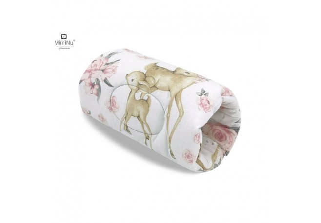 MimiNu - Perna pentru alaptat tip manson Din bumbac certificat Oeko Tex Standard 100 25 cm Sweet Deer Pink