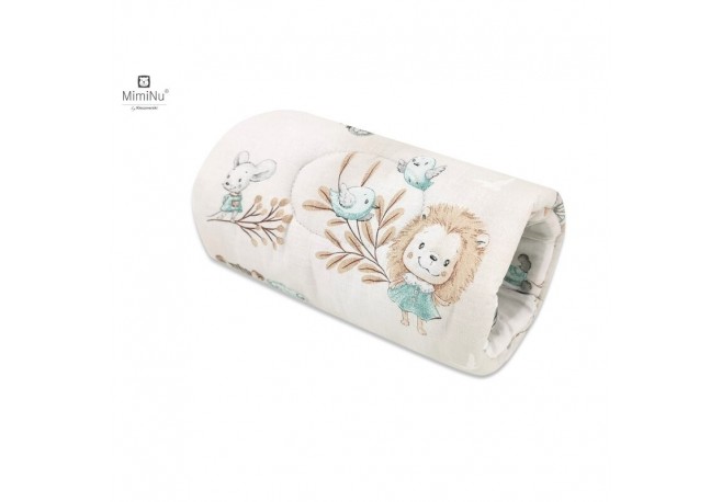MimiNu - Perna pentru alaptat tip manson Din bumbac certificat Oeko Tex Standard 100 25 cm Zoo on Bikes Nugat