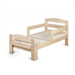 Patut extensibil YappyGrow din lemn de mesteacan Cu bariere de protectie De la 1.5 ani pana la 18 ani YappyKids 140-190x70 cm Na