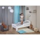Patut extensibil YappyGrow din lemn de mesteacan Cu bariere de protectie De la 1.5 ani pana la 18 ani YappyKids 140-190x70 cm Na
