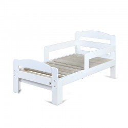 Patut extensibil YappyGrow din lemn de mesteacan Cu bariere de protectie De la 1.5 ani pana la 18 ani YappyKids 140-190x70 cm Al