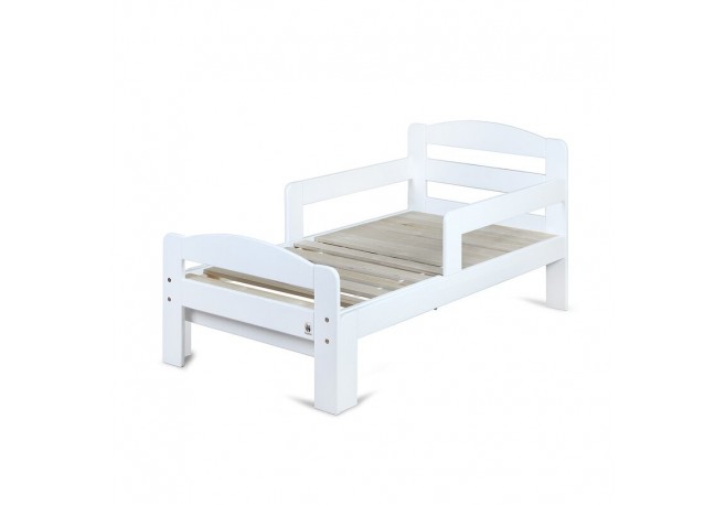 Patut extensibil YappyGrow din lemn de mesteacan Cu bariere de protectie De la 1.5 ani pana la 18 ani YappyKids 140-190x70 cm Al