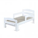 Patut extensibil YappyGrow din lemn de mesteacan Cu bariere de protectie De la 1.5 ani pana la 18 ani YappyKids 140-190x70 cm Al