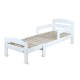 Patut extensibil YappyGrow din lemn de mesteacan Cu bariere de protectie De la 1.5 ani pana la 18 ani YappyKids 140-190x70 cm Al