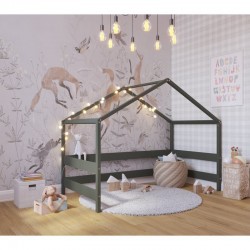 Casuta de joaca din lemn certificat FSC In stil scandinav YappyHytte House YappyKids 169x89x135 cm Verde
